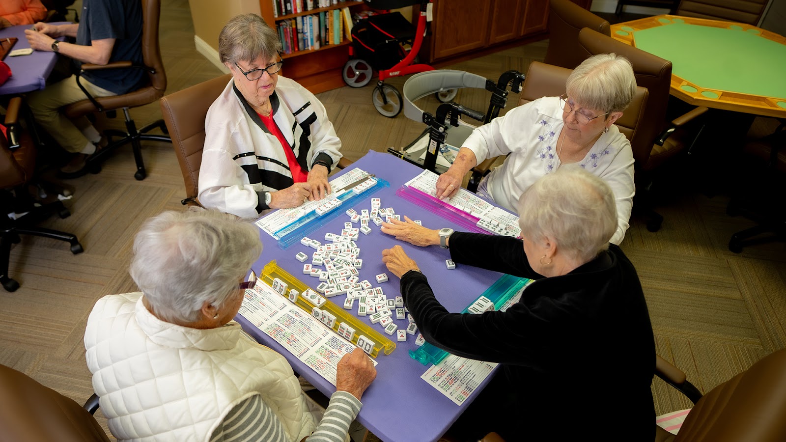 Seniors playing games at the village