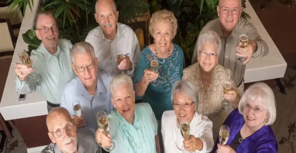 Residents raising a toast
