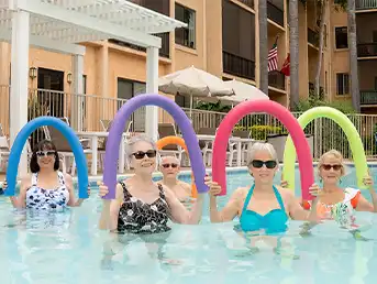 Ladies in the pool, water exercise